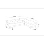 Γωνιακός καναπές Santo κρεμ 225x85x86cm ed12222 - Image 2