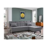 Γωνιακός καναπές Santo γκρι 225x85x86cm ed12223
