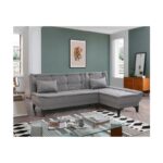 Γωνιακός καναπές Santo γκρι 225x85x86cm ed12225