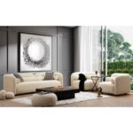 Καναπές τριθέσιος Napoli Cream 228x90x74cm ed1223