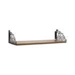 Ραφιέρα Duvar καφέ μαύρο μελαμίνη μεταλλικό πλαίσιο 60x14x20εκ ed12274 - Image 2