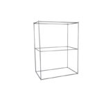 Ντουλάπα Bez μαύρο ύφασμα μεταλλικό πλαίσιο 118x45x158εκ ed12278 - Image 2