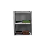 Ντουλάπα Bez γκρι ύφασμα μεταλλικό πλαίσιο 118x45x158εκ ed12280 - Image 4