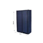 Ντουλάπα Bez σκούρο μπλε ύφασμα μεταλλικό πλαίσιο 96x40x146εκ ed12283 - Image 2