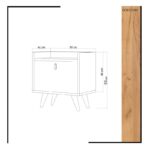 Κομοδίνο STELLA ΜΕΛΑΜΙΝΗ 50x40xH55cm ed1228 - Image 2