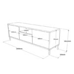 Έπιπλο τηλεόρασης Lione 140x35 5x46 4cm oak μαύρο ed1233 - Image 2