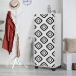 STELLA ΠΑΠΟΥΤΣΟΘΗΚΗ ΛΕΥΚΟ ΜΑΥΡΟ ΜΕΛΑΜΙΝΗ 50x38xH127cm ed12353