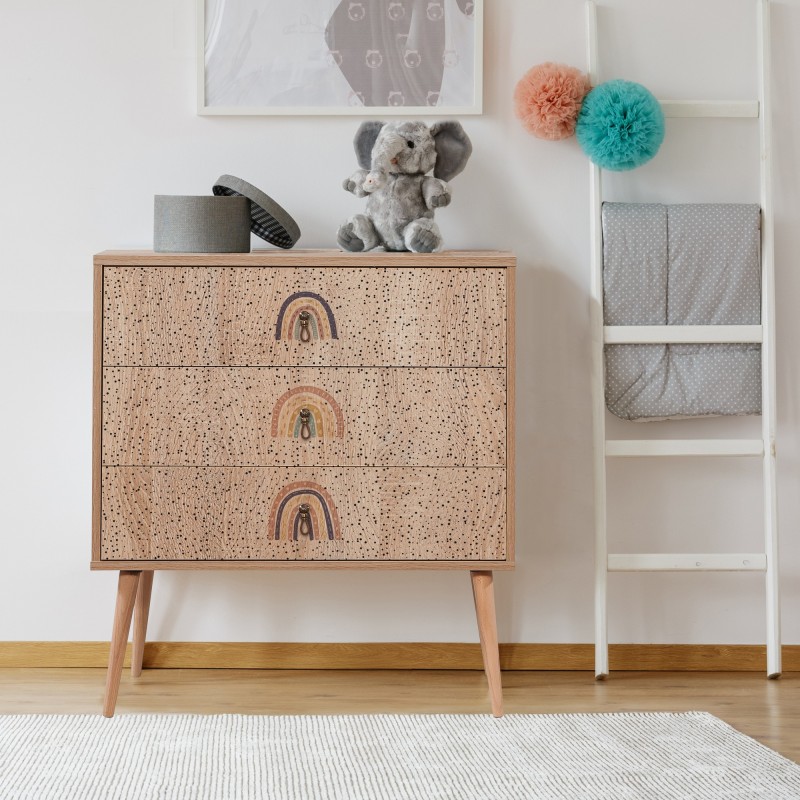 12374_0-800x800 Συρταριέρα City Rainbow μελαμίνη ξύλινα πόδια 80x40x89cm ed12374 - Image 1