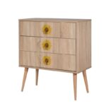 Συρταριέρα City Seed μελαμίνη ξύλινα πόδια 80x40x89cm ed12375 - Image 4