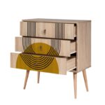 Συρταριέρα City Sun μελαμίνη ξύλινα πόδια 80x40x89cm ed12376 - Image 3