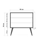 Συρταριέρα City Sun μελαμίνη ξύλινα πόδια 80x40x89cm ed12376 - Image 2