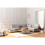 Γωνιακός καναπές Tulip Corner Right χωρίς πουφ γκρι 193x313cm ed1238