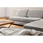 Γωνιακός καναπές Tulip Corner Right χωρίς πουφ γκρι 193x313cm ed1238 - Image 5