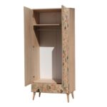 Ντουλάπα City Cat 80x45x190cm μελαμίνη ξύλινα πόδια ed12411 - Image 3