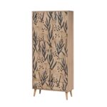 Ντουλάπα City Daisy 80x45x190cm μελαμίνη ξύλινα πόδια ed12412 - Image 4