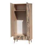 Ντουλάπα City Daisy 80x45x190cm μελαμίνη ξύλινα πόδια ed12412 - Image 3