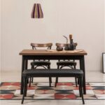 Τραπεζαρία Olive 4 τεμάχια 120x75x75cm μελαμίνη μαύρη ed12455