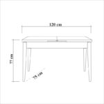 Τραπεζαρία Olive 4 τεμάχια 120x75x75cm μελαμίνη άσπρη ed12480 - Image 3