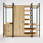 Ντουλάπα Okan δρυς μαύρο μελαμίνη 200x40x180εκ ed124 - Image 5