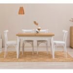 Τραπεζαρία Olive 5 τεμάχια 120x75x75cm μελαμίνη άσπρη ed12506