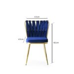 Καρέκλα Star χρυσό navy blue χρώμα μέταλλο 43x43x82cm set 4τεμ ed1250 - Image 2
