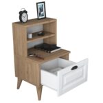 Κομοδίνο Raca καρυδί άσπρο 45x40x77 4cm ed12574 - Image 3