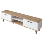 Βάση τηλεόρασης Donna Walnut white 180x35x48 6 ed12575 - Image 3