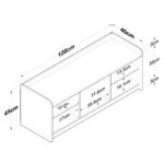 Έπιπλο τηλεόρασης Donna καρυδί λευκό 120x45x40cm ed12576 - Image 2