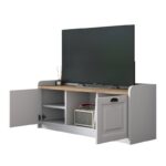 Έπιπλο τηλεόρασης Donna καρυδί λευκό 120x45x40cm ed12576 - Image 4