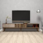 Έπιπλο tv Pavia καρυδί χρώμα μελαμίνη 180x35x40cm ed1259