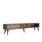 Έπιπλο tv Pavia καρυδί χρώμα μελαμίνη 180x35x40cm ed1259 - Image 3