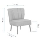 Πολυθρόνα Mona Indigo Blue 64x65x75cm ed12609 - Image 2