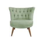 Petunia Πολυθρόνα Ξύλο Ύφασμα πράσινο 80x75x77cm ed12618