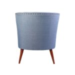 Πολυθρόνα Lamont μπλε ύφασμα και ξύλο 73x85x80cm ed12630 - Image 3