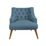 Πολυθρόνα Lamont Μπλε ύφασμα και ξύλο 73x85x80cm ed12632 - Image 3