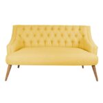Καναπές διθέσιος ξύλινος Lamont κίτρινο χρώμα 140x74x80cm ed12658