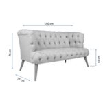 Καναπές διθέσιος Ovest Indigo Blue 75x140x76cm ed12661 - Image 2