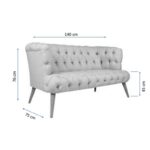 Καναπές διθέσιος Ovest πράσινο 75x140x76cm ed12664 - Image 2