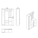 Επιπλό εισόδου Dοd atlantic pine άσπρο μελαμίνη 113x37 5x179 7εκ ed12670 - Image 2