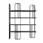 Βιβλιοθήκη Sierra μαύρο μελαμίνη μεταλλικός σκελετός 125x28x180εκ ed12674 - Image 2