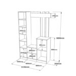 Έπιπλο εισόδου Kali Atlantic Pine ανθρακί μελαμίνη 113 6x37 5x179 7εκ ed12678 - Image 2