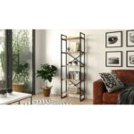 Βιβλιοθήκη Coll atlantic pine μελαμίνη μεταλλικό πλαίσιο 58x30x175εκ ed12683 - Image 4