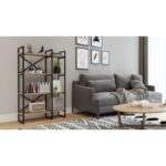 Βιβλιοθήκη Tito atlantic pine μελαμίνη μεταλλικό πλαίσιο 87 5x30x138εκ ed12690 - Image 4