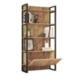 Βιβλιοθήκη Bat Atlantic Pine μελαμίνη μεταλλικό πλαίσιο 90x34x180εκ ed12700 - Image 3