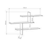 Ράφι τοίχου Leo oak μελαμίνη 123x22x80 5cm ed12701 - Image 2