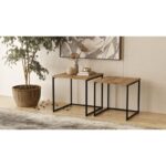 Τραπέζια σαλονιού Boral set μελαμίνη μέταλλο 50x47 8cm ed12707 - Image 4