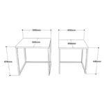 Τραπέζια σαλονιού Boral set μελαμίνη μέταλλο 50x47 8cm ed12707 - Image 2