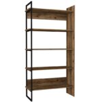Βιβλιοθήκη Erba καρυδί μαύρο χρώμα μέταλλο μελαμίνη 91 8x34 8x180cm ed1271 - Image 5