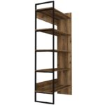 Βιβλιοθήκη Erba καρυδί μαύρο χρώμα μέταλλο μελαμίνη 91 8x34 8x180cm ed1271 - Image 3