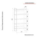 Βιβλιοθήκη Erba καρυδί μαύρο χρώμα μέταλλο μελαμίνη 91 8x34 8x180cm ed1271 - Image 2